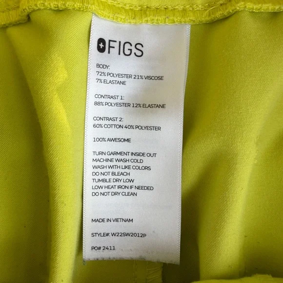 Figs Neon Yellow Scrub Set - Picture 2 of 5